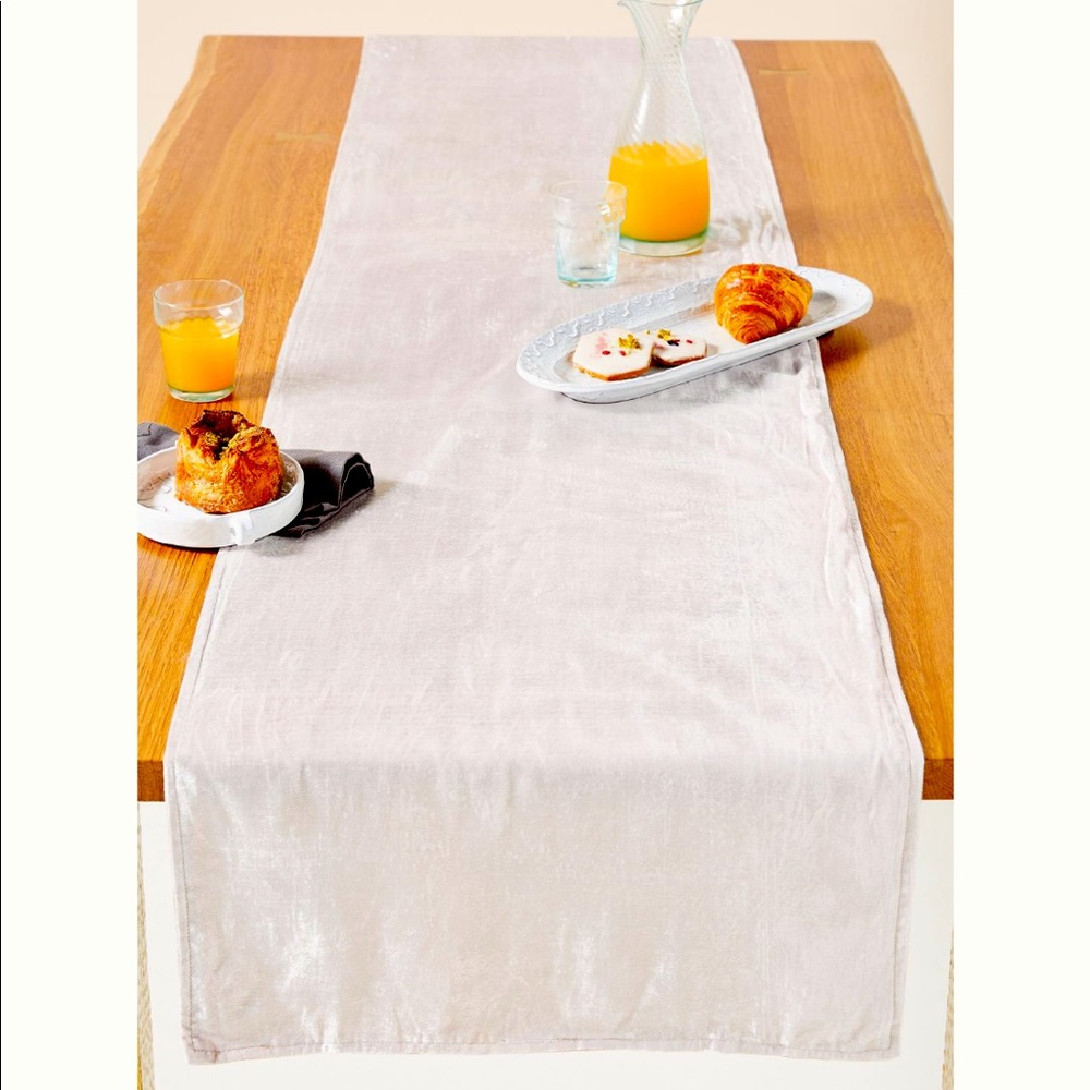 Anthropologie Stellaluna Velvet Table Runner - Grey
